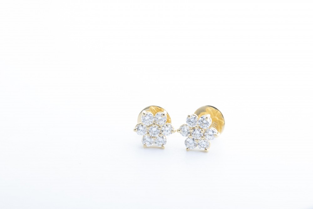 Aretes roseta con diamantes