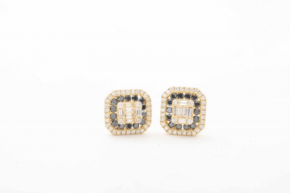 Aretes con diamantes negros