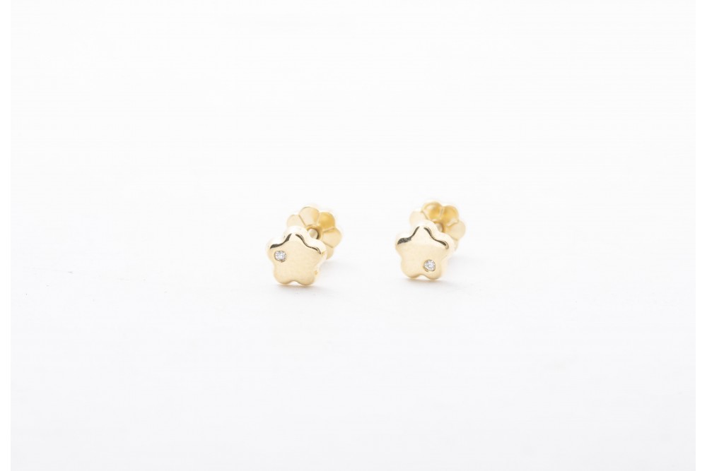 Aretes flor con diamantes