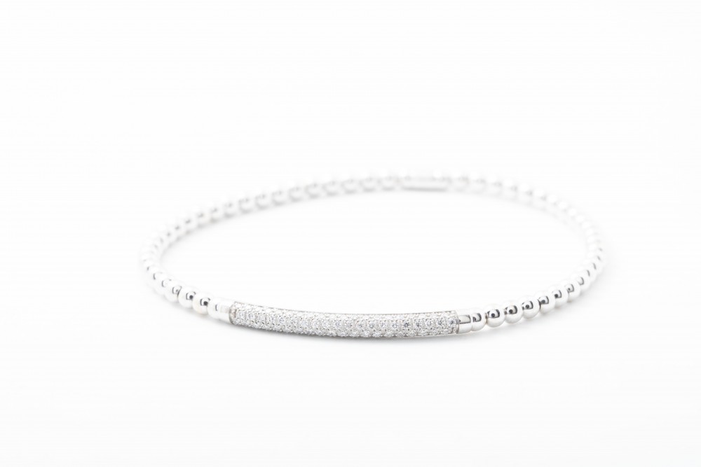 Pulsera con diamantes en oro blanco