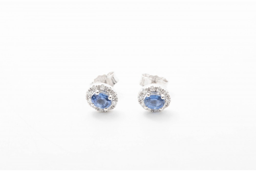 Aretes con zafiros y diamantes