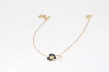 Pulsera corazón con onix