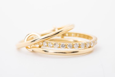 Anillo triple con diamates