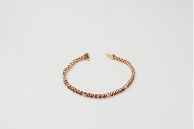 Pulsera tennis con rubís y diamantes