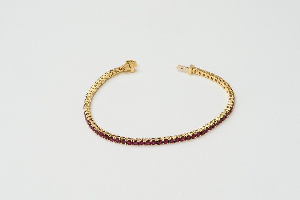 Pulsera tennis de rubís