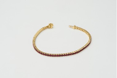 Pulsera tennis de rubís