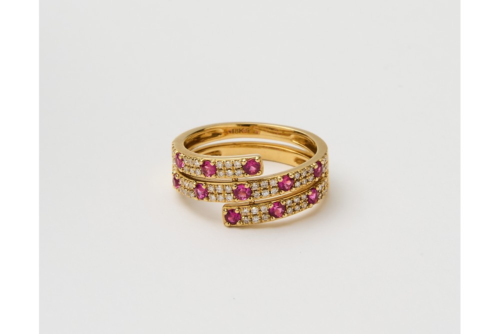 SORTIJA CON BRILLANTES Y RUBIES