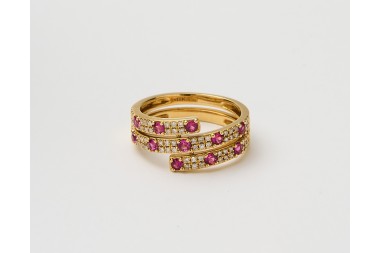 SORTIJA CON BRILLANTES Y RUBIES