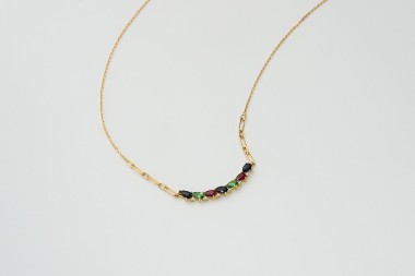 COLLAR CON BRILLANTES, ZAFIROS, RUBIES Y ESMERALDAS