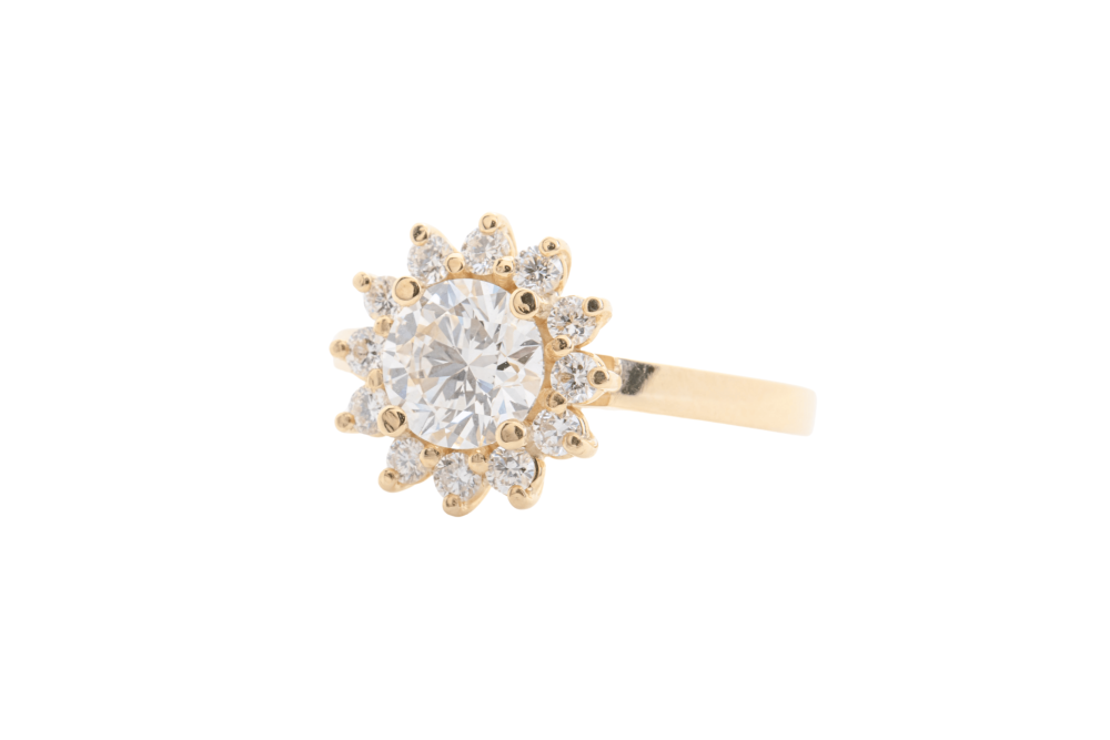 Anillo de compromiso estilo roseta 1.09Ct.