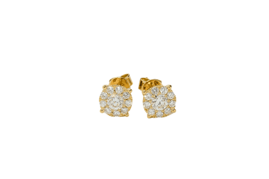 Aretes redondos con diamantes chicos