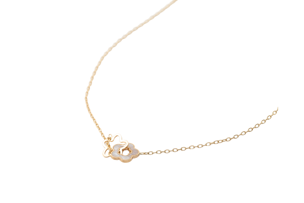 Collar flor con madre perla