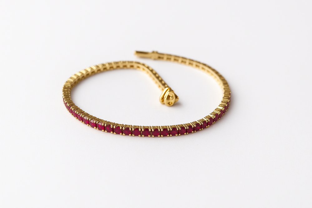 Pulsera tennis de rubies