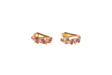 Aretes con zafiros rosas