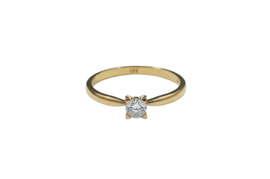 Anillo de compromiso con brillante de 0.19ct