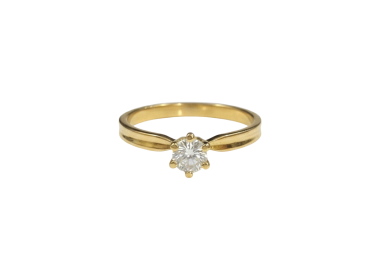 Anillo de compromiso con brillante de 0.19ct