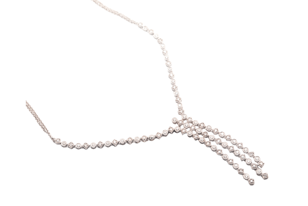 Collar oro blanco con brillantes