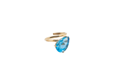 Anillo topacio azul