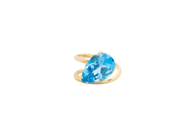 Anillo topacio azul