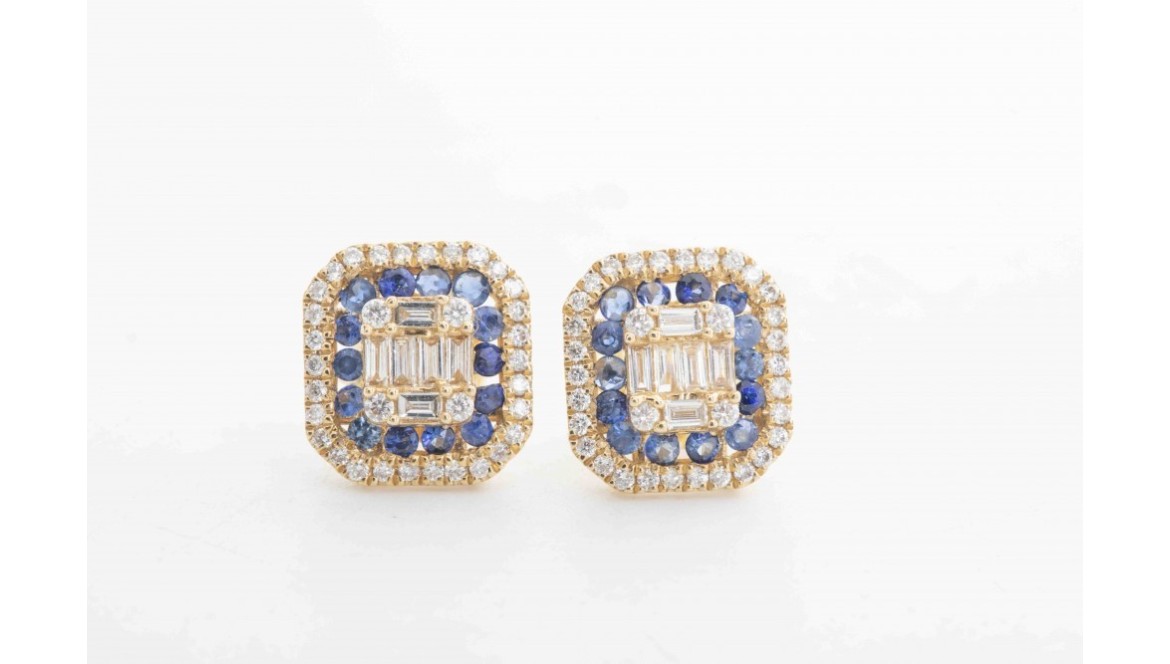 Aretes con diamantes y zafiros: elegancia y contraste en la joyería fina Aretes con diamantes y zafiros: elegancia y contraste en la joyería fina