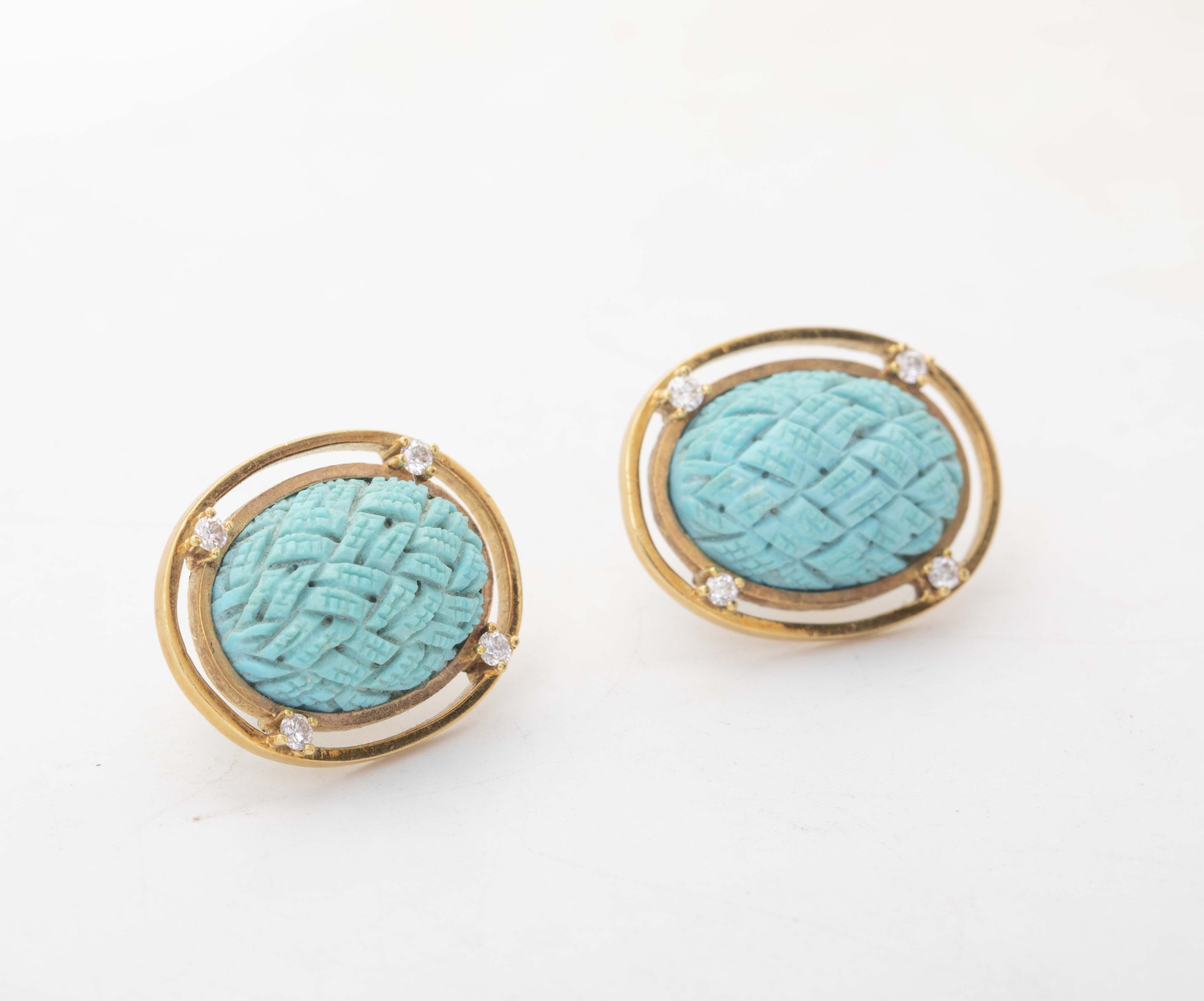 Aretes con turquesas ovales