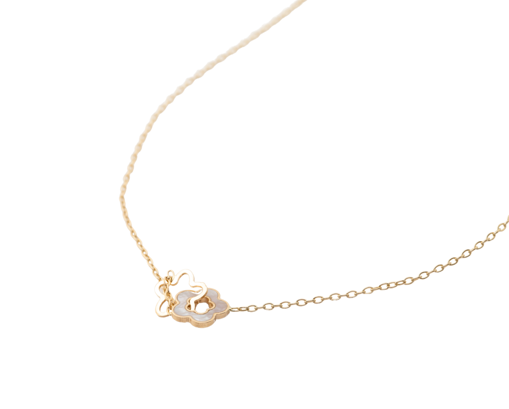 Collar flor con madre perla
