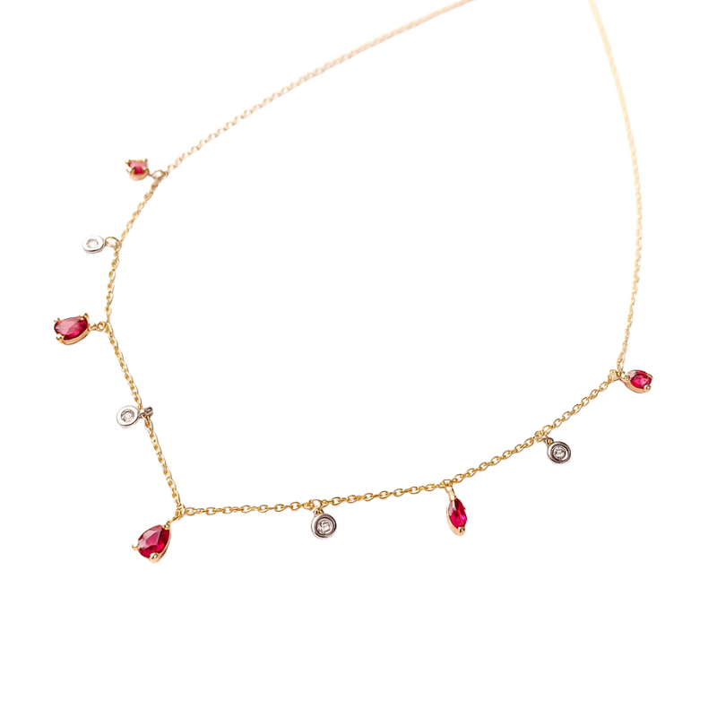 Collar con rubíes