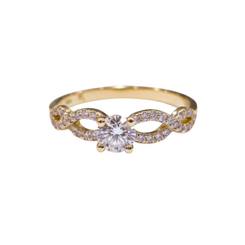 Anillo de compromiso con brillante de 0.37ct