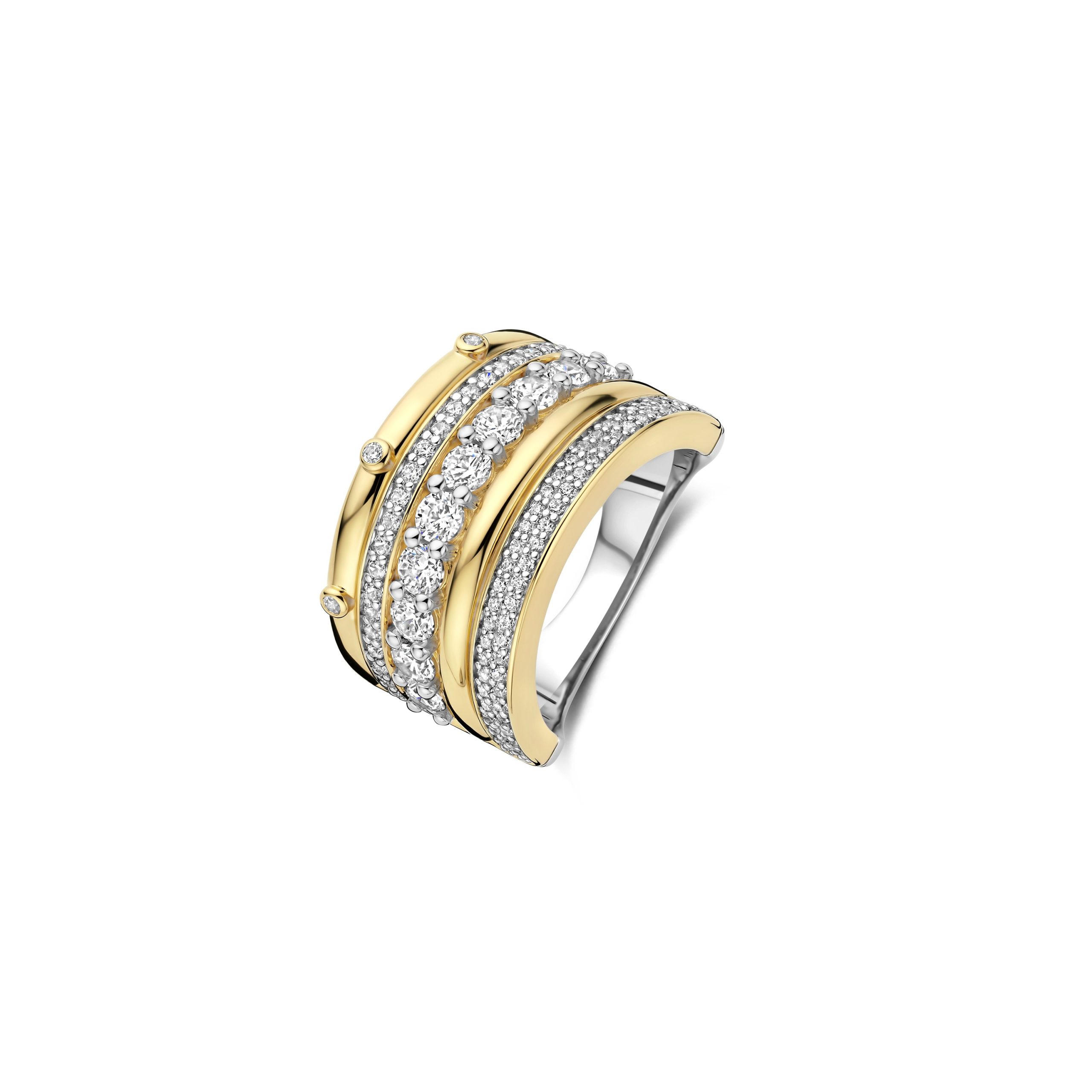 Ti Sento - Classic Layered Zirconia Ring - L model