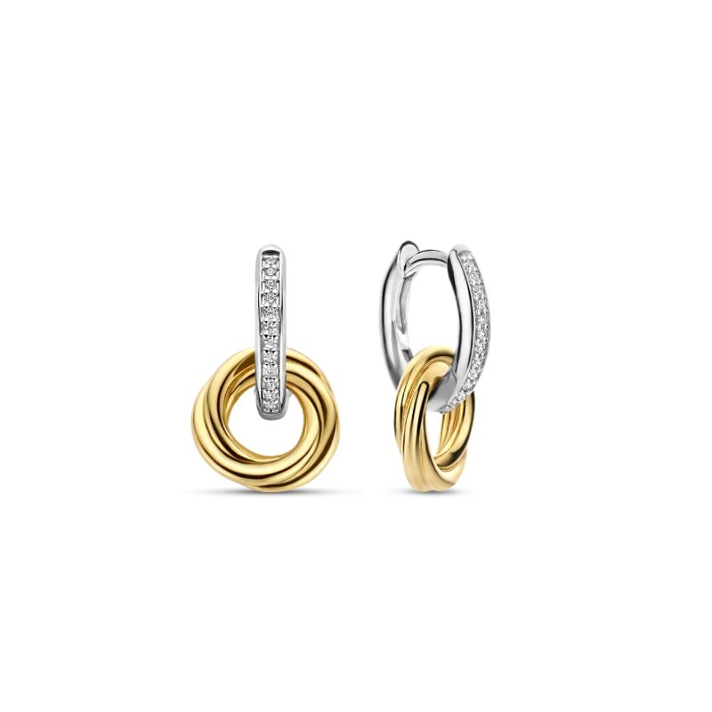 Ti Sento - Zirconia Crossover Circle Hoops