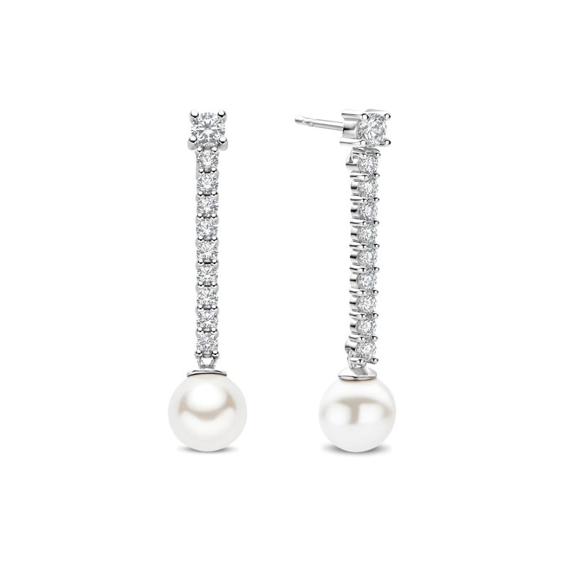 Ti Sento - Drop Zirconia Pearl Earrings