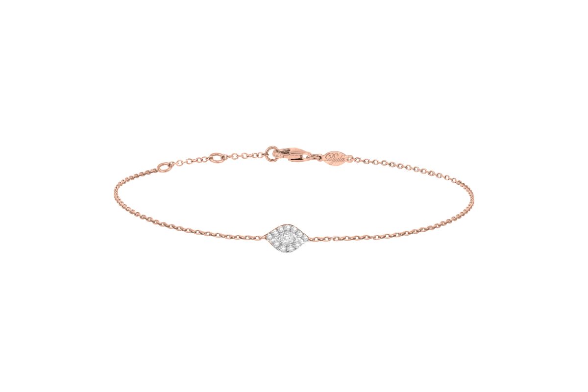 Pulsera Djula ojo turco en oro rosado