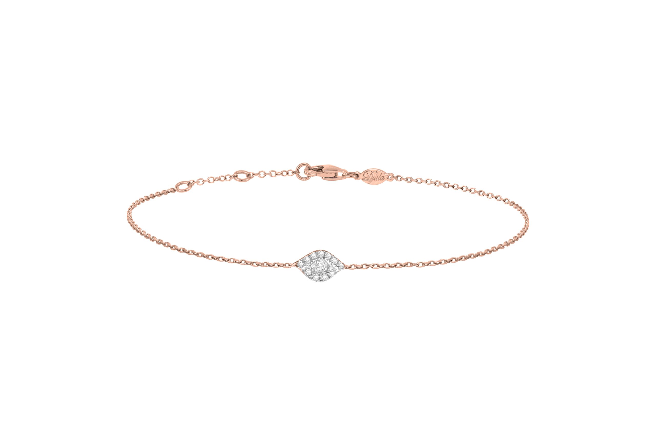 Pulsera Djula ojo turco en oro rosado