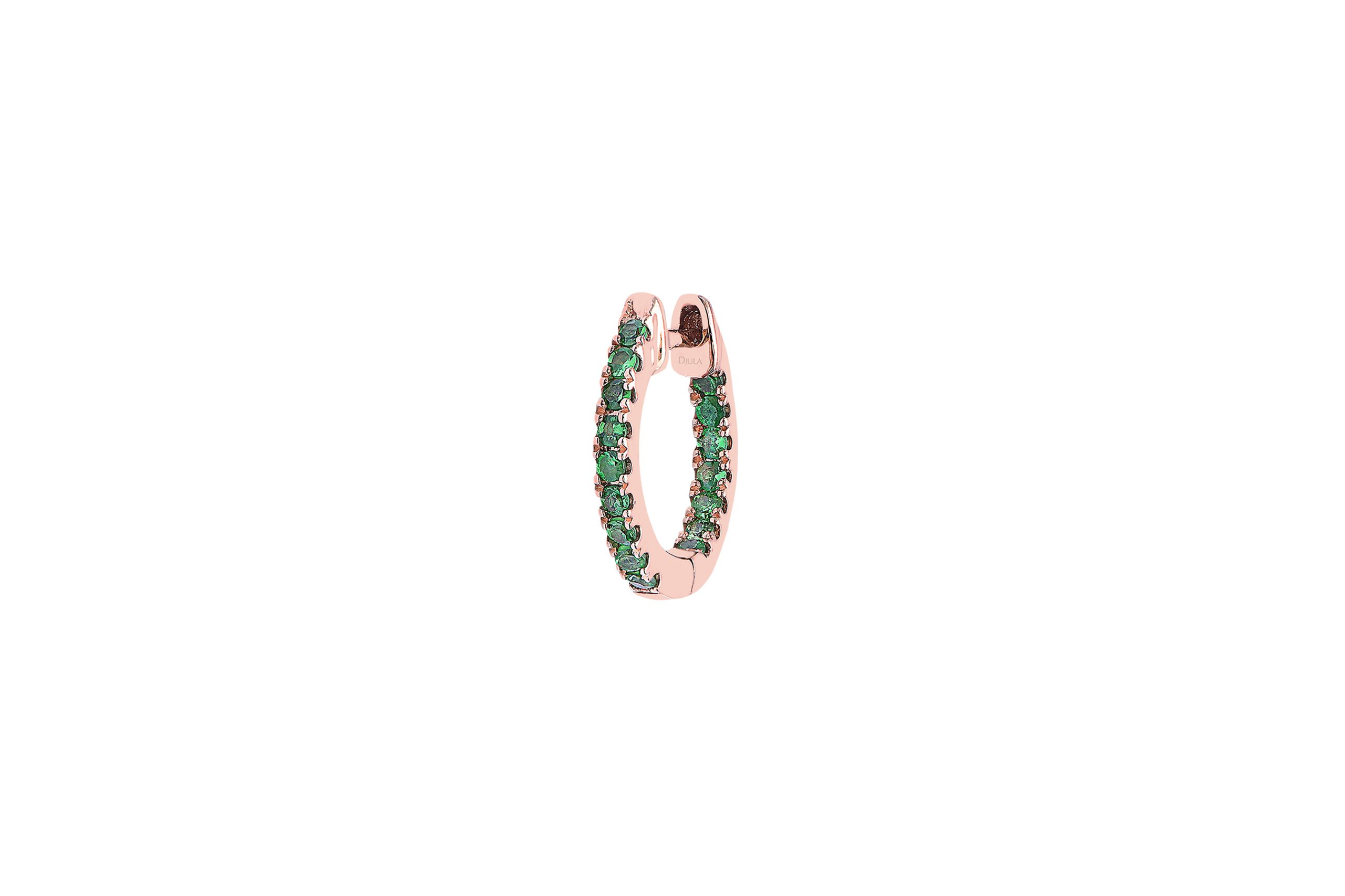 Piercing argolla con zafiros verdes