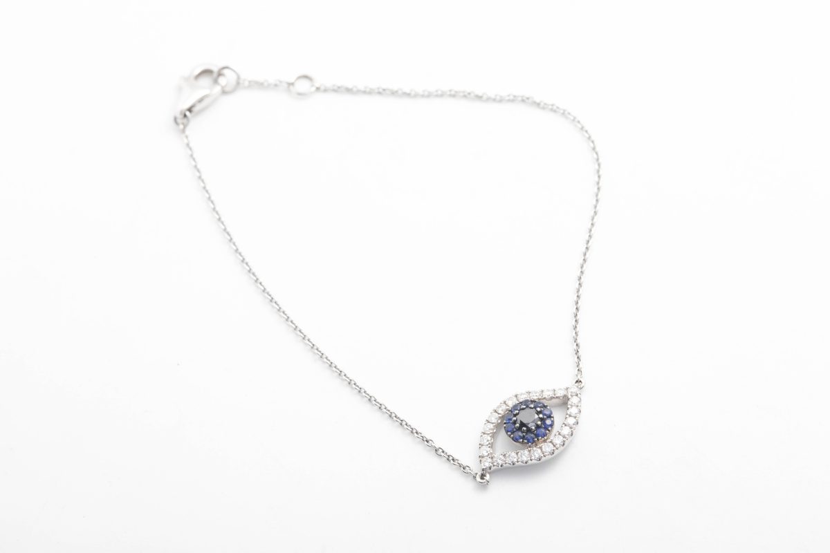 Pulsera ojo turco con zafiros