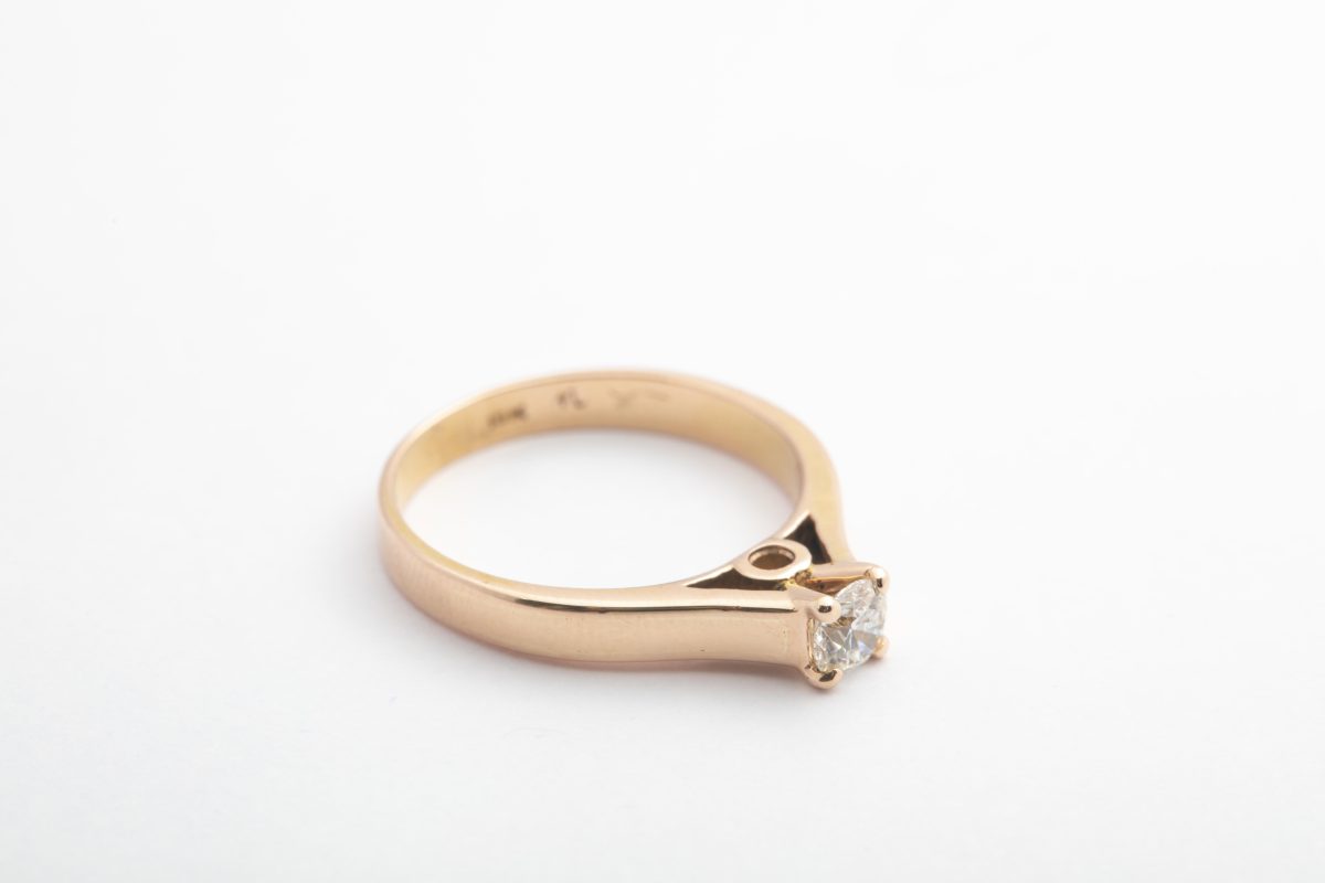 Solitario oro rosa con diamante 0.33Ct