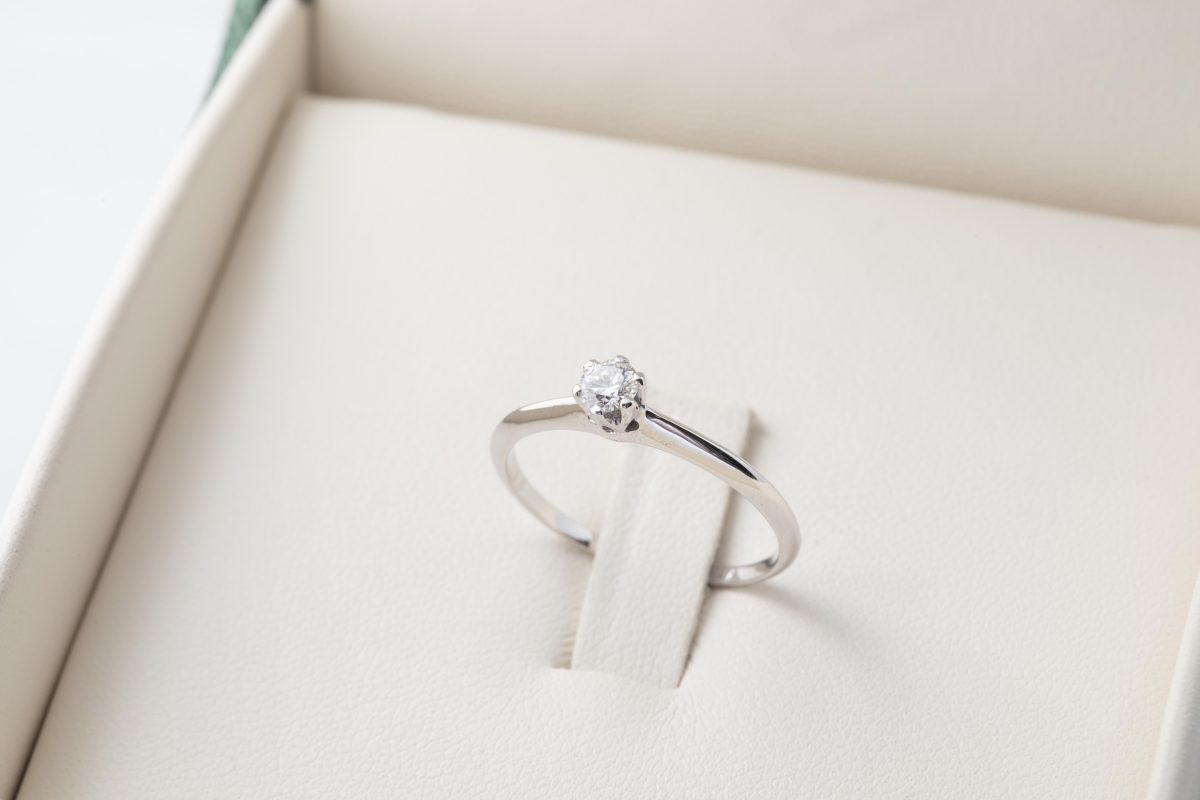 Anillo de compromiso con diamante 0.17ct
