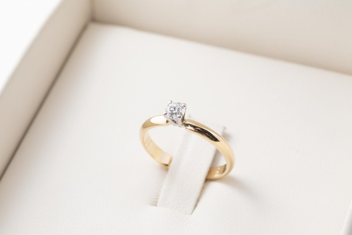 Anillo de compromiso con diamante 0.19ct