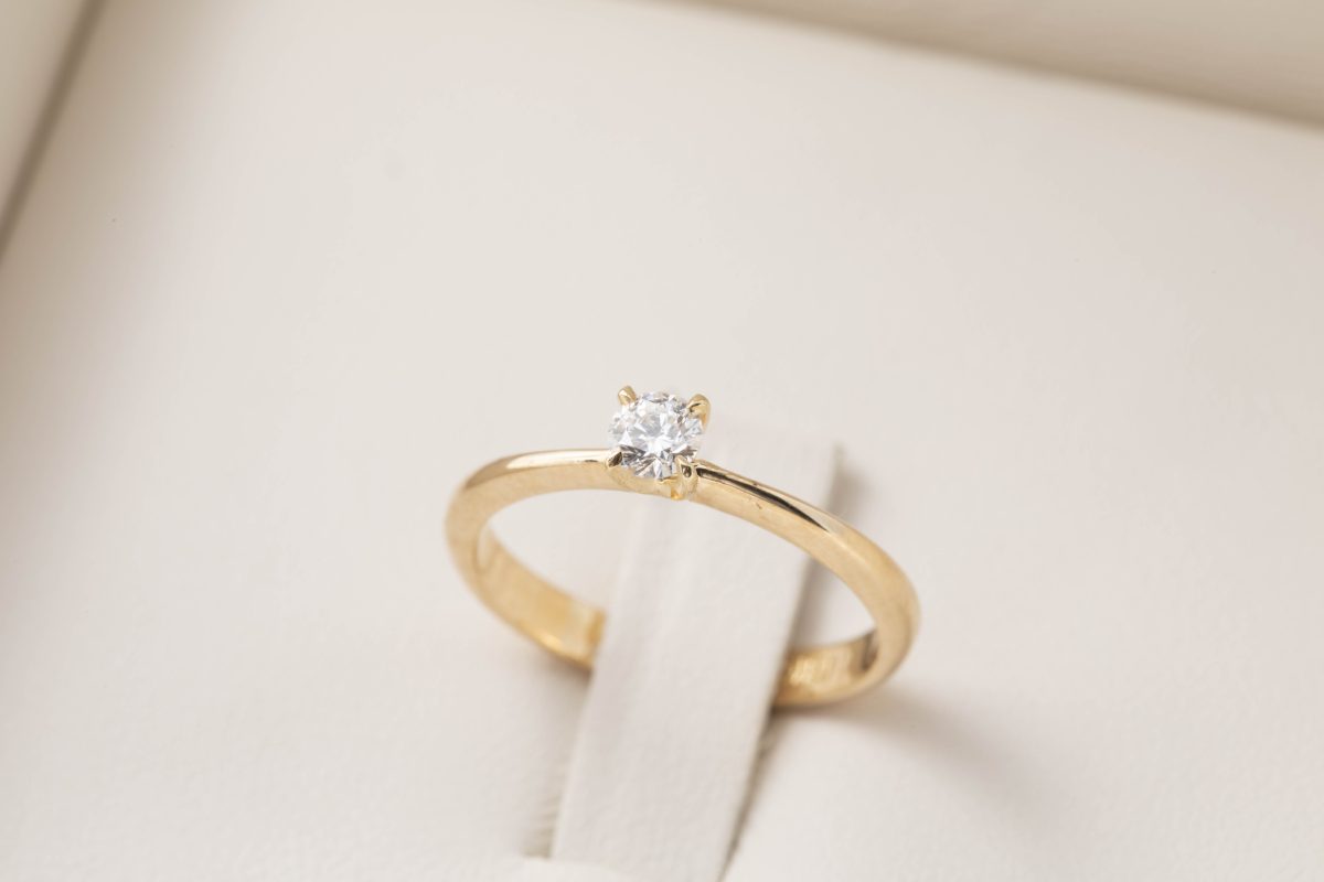 Anillo de compromiso con diamante 0.17ct