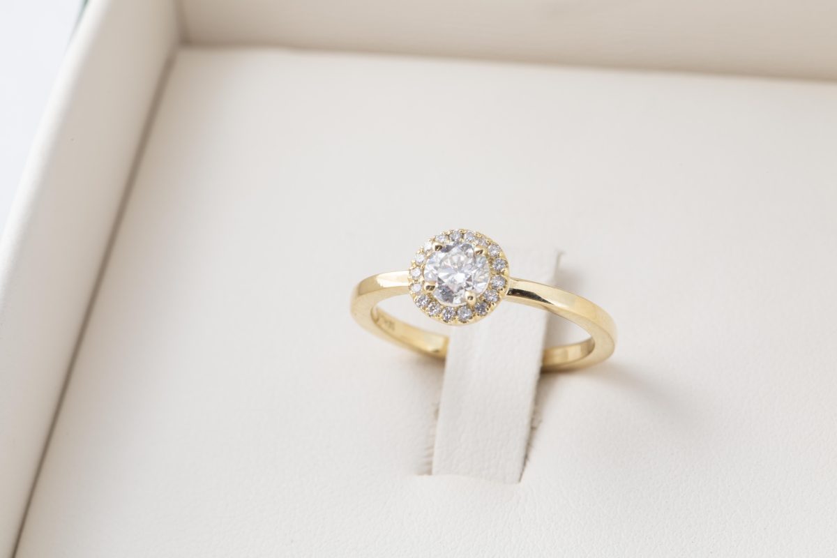 Anillo de compromiso con diamante 0.45ct