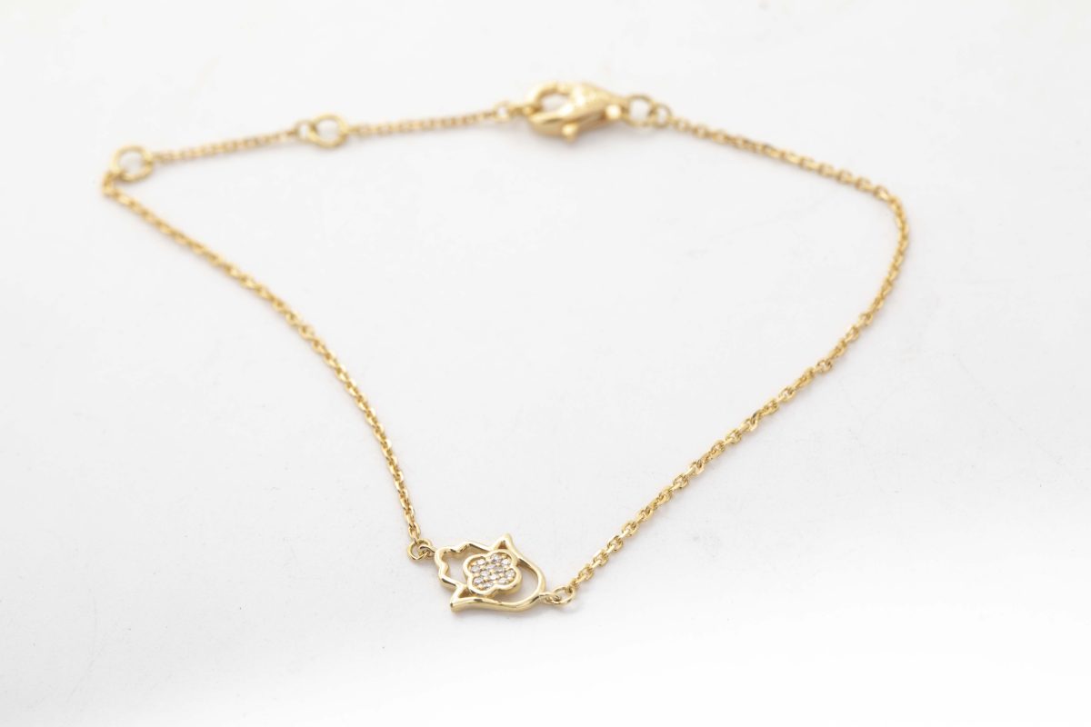 Pulsera mano de Fátima con brillantes