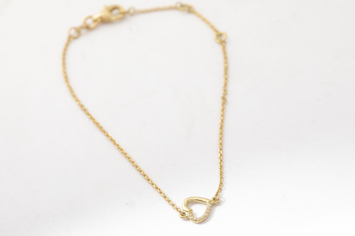 Pulsera corazón con brillantes