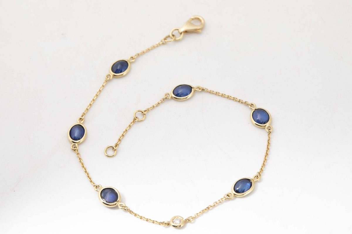 PULSERA CON ZAFIROS Y BRILLANTE
