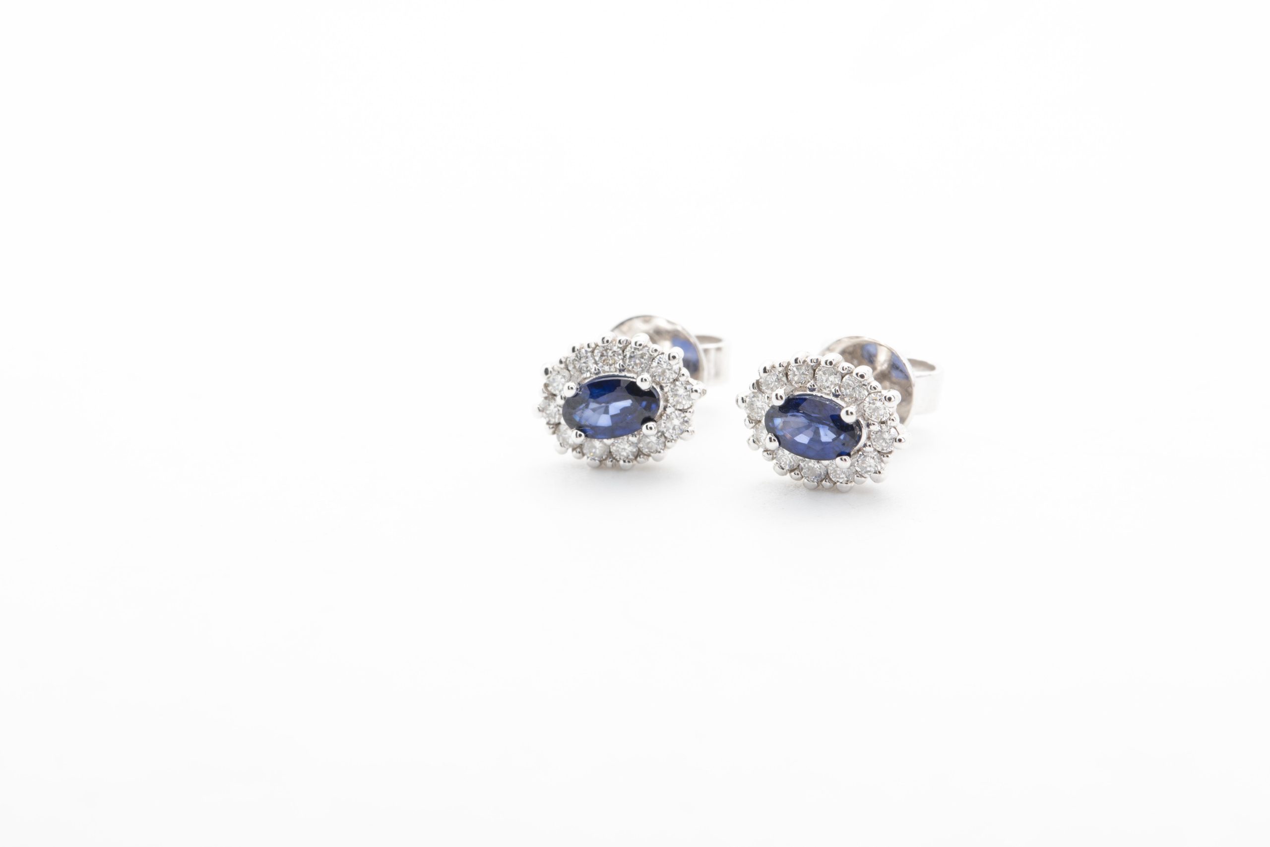 Aretes con zafiros y diamantes