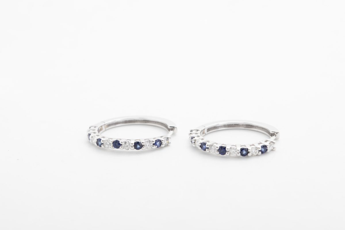 Argollas con zafiros y diamantes
