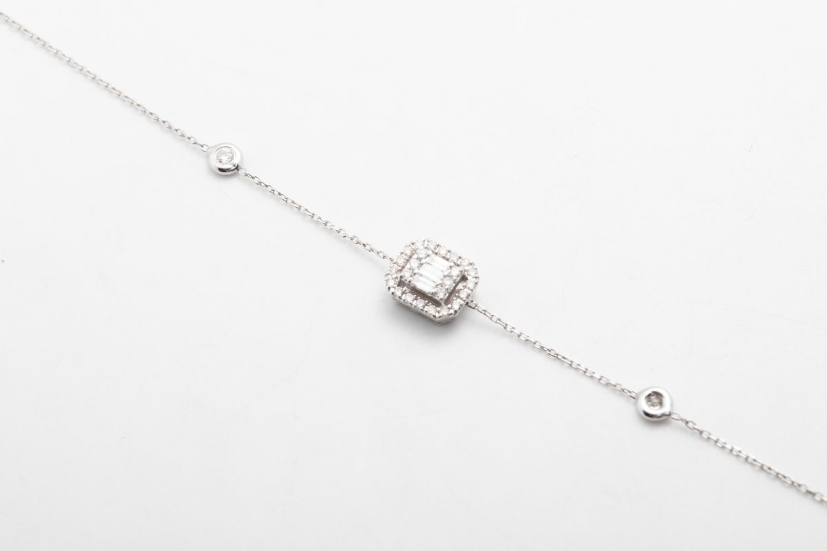 Pulsera oro blanco con diamantes