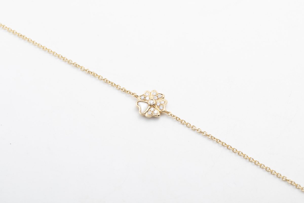 Pulsera flor con diamantes