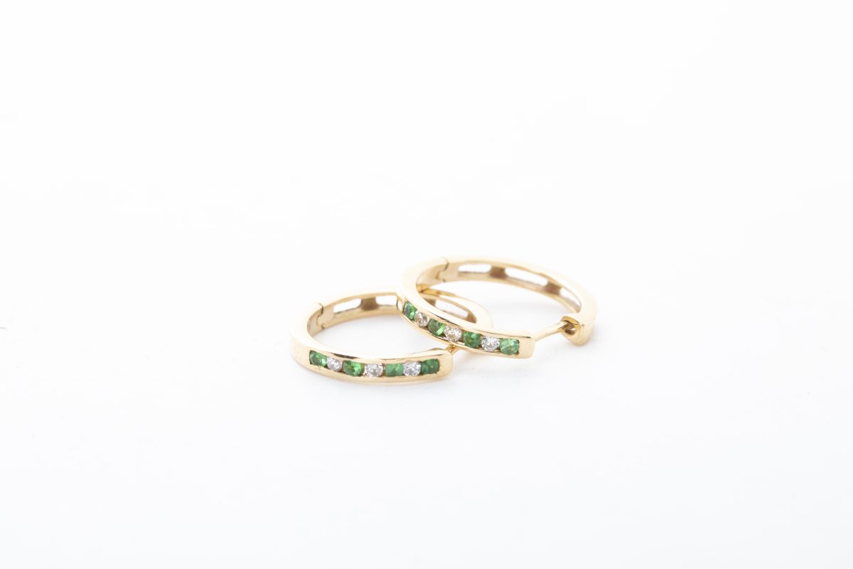 Argollas con savoritas y diamantes