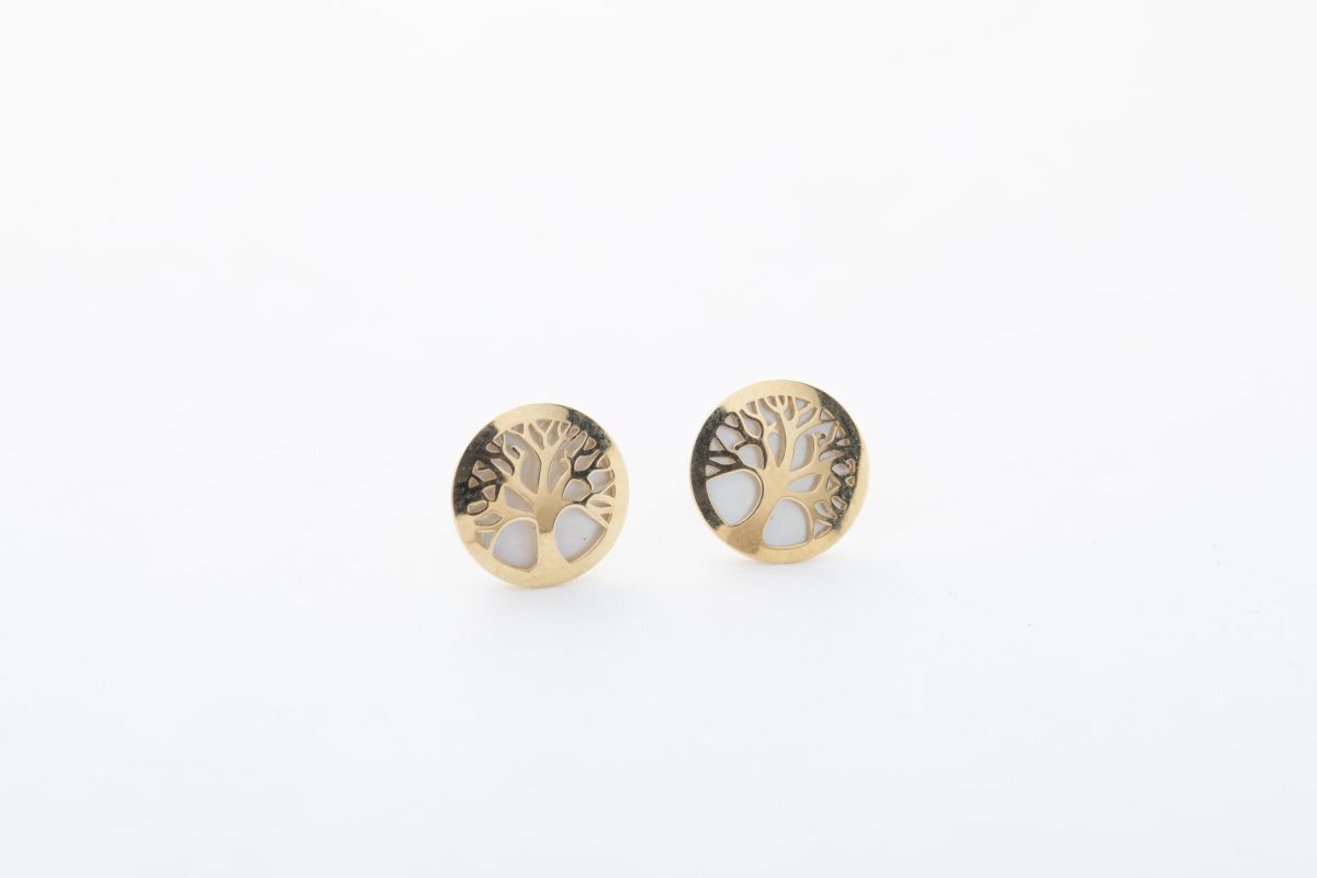 Aretes árbol de la vida con nácar