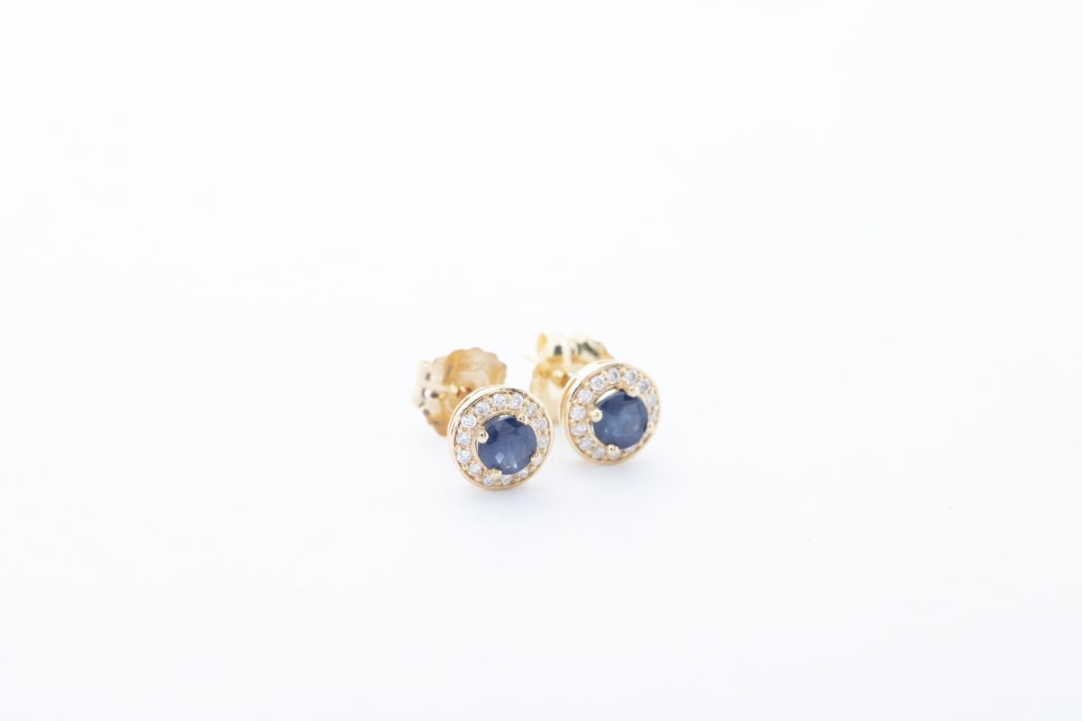 Aretes con zafiros y diamantes